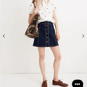 Madewell Stretch Denim A-Line Mini Skirt: Button-Front Edition